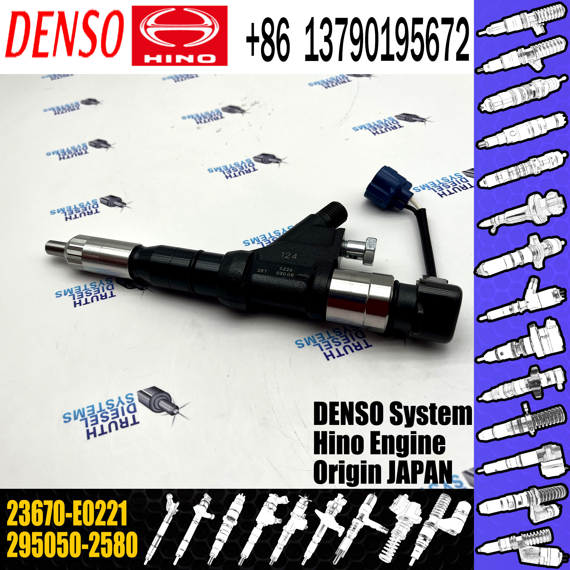 295050-2580 DENSO Diesel Injector Common Rail 23670-E0221 Origional Standard