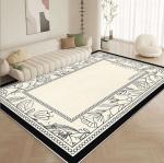 Square Box And Black Inside Cashmere-Like Acrylic Yarns Living Room Floor