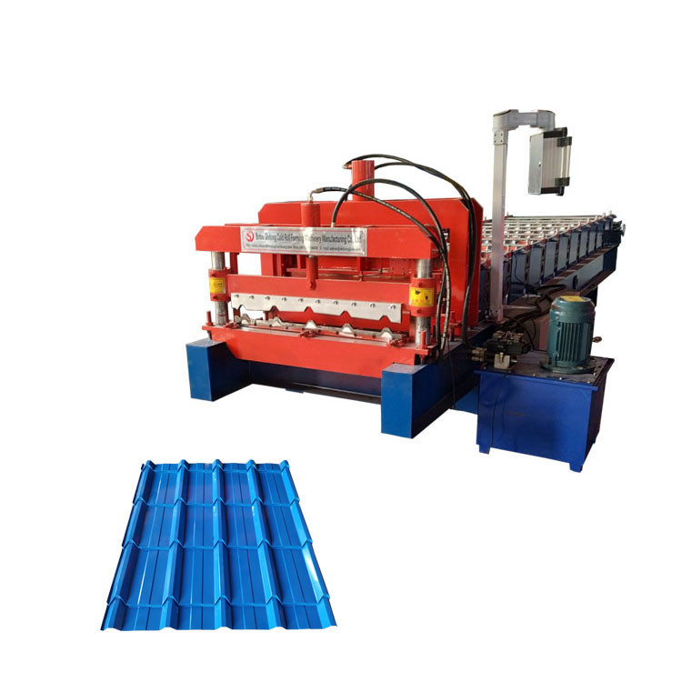 Color Glazed Tile Roll Forming Machine / Coated Steel Step Tile Roll Forming Machine
