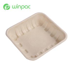 Wholesale 140ml Disposable Biodegradable Ugarcane Bagasse Tray For Food Vegetable Paper Plate from china suppliers
