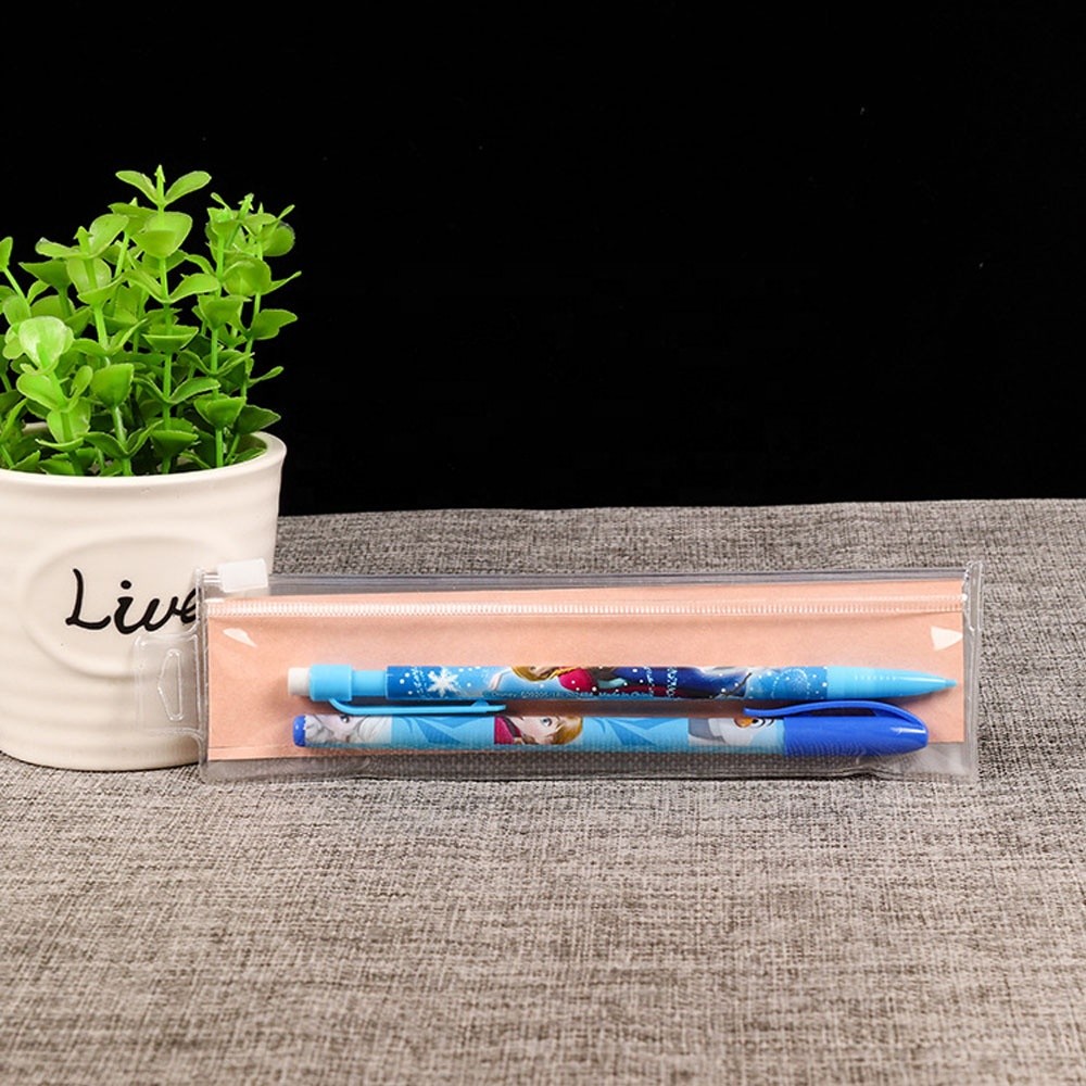 High quality transparent watch pen packaging bag with zipper customized PVC plastic bag