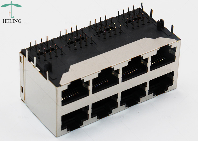 90 Degree Multiple Port RJ45 Female Jack MJ5988-B024-HRH1 1.5A 125VAC