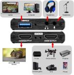 Aluminum Shell HDMI Video Capture Device 3.5mm 4K 1080p 60fps Capture Card USB3