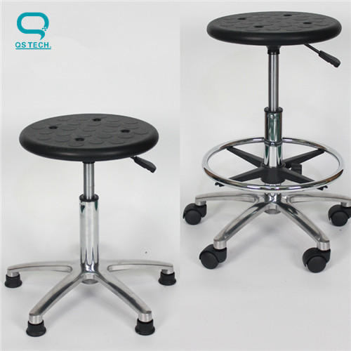 Plastic Five Star Feet Clean Room Blue 430X400mm ESD Lab Stool Chair