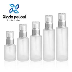 Wholesale Clear Frosted Lotion Container Plastic Refillable Travel Lotion Bottle Pump Gold Cap Customized Packaging from china suppliers
