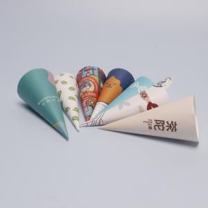 Wholesale Disposable Cone Ice Cream Cups Custom Printed Packaging Paper Pack Sleeves from china suppliers