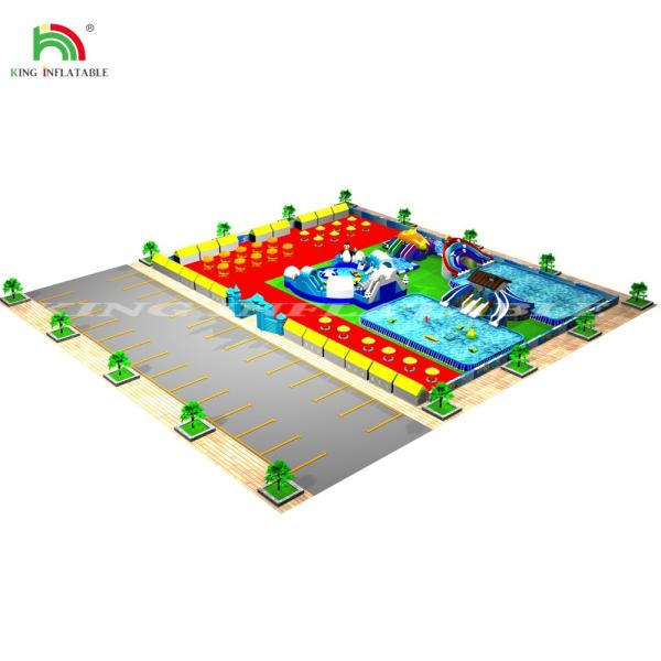 Commercial Water Play Equipment Mobile Land Inflatable Ground Water Park With
