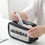 Simple Style Zipper Closure Unisex Frosted PVC Makeup Bag