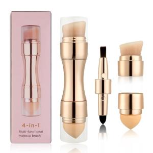 Wholesale Double Side Retractable Travel Makeup Brushes Set 4 In 1 Aluminium Ferrule from china suppliers