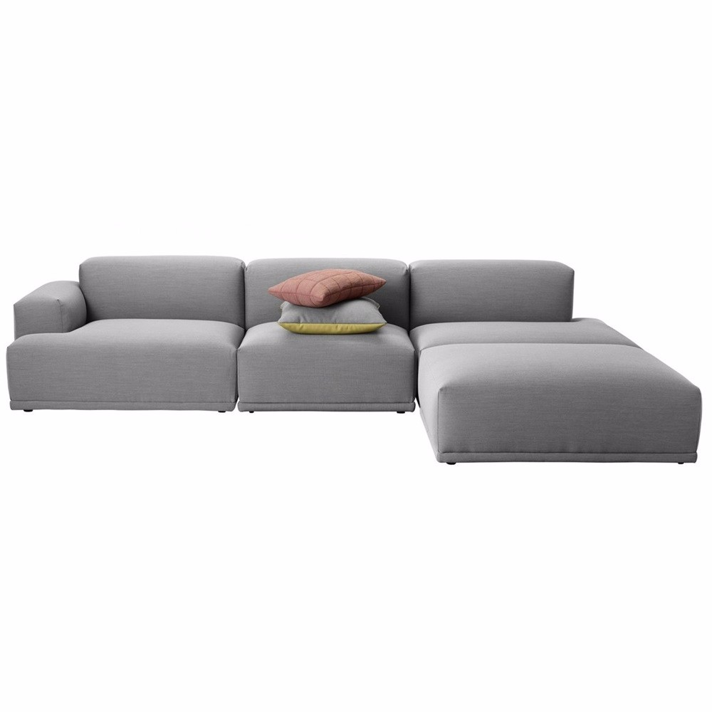 European Contemporary Style Furniture Pink and Grey Fabric Morden Sofa Set