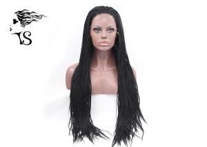 Wholesale Extra Long Black Synthetic Braided Wigs , Box Fully Braided Lace Front Wigs from china suppliers