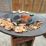 Rusty Red Corten Steel BBQ Grill 1000mm Log Burner Barbecue fire pit and grill