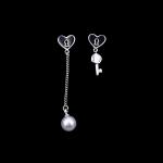 Silver 925 Star Chandelier Earrings , Platinum Jewellery Silver Pearl Drop