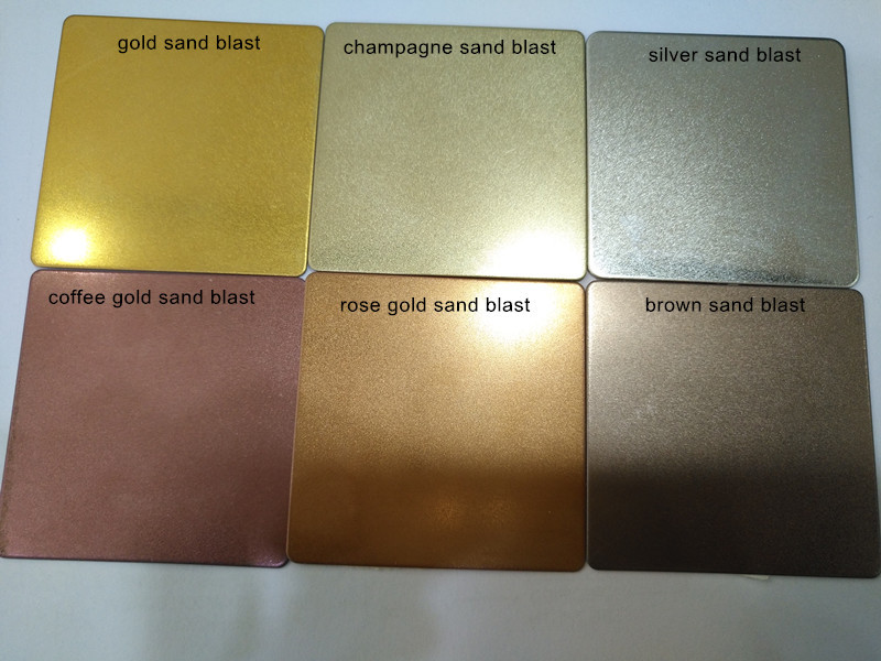 sand blasted finish gold color decorative sheet stainless steel 304 foshan factory