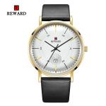 SGS Mens Leather Strap Watches 2.5D Mineral Glass Three Hand 3 Atm Water