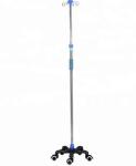 Stainless Steel Five Castors Adjustable Heavy Duty IV Drip Infusion Stand