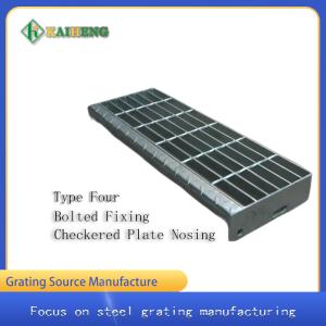 Wholesale T4 Checkered Platenosing Steel Grate Stair Treads Bearing Bars At 40mm Pitch from china suppliers
