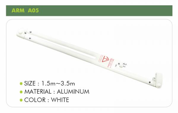 Aluminium retractable arms for awnings, awning conponents, awning accessories