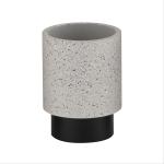White Polyresin Terrazzo Bathroom Accessories Bath Countertop Set Round Terrazzo