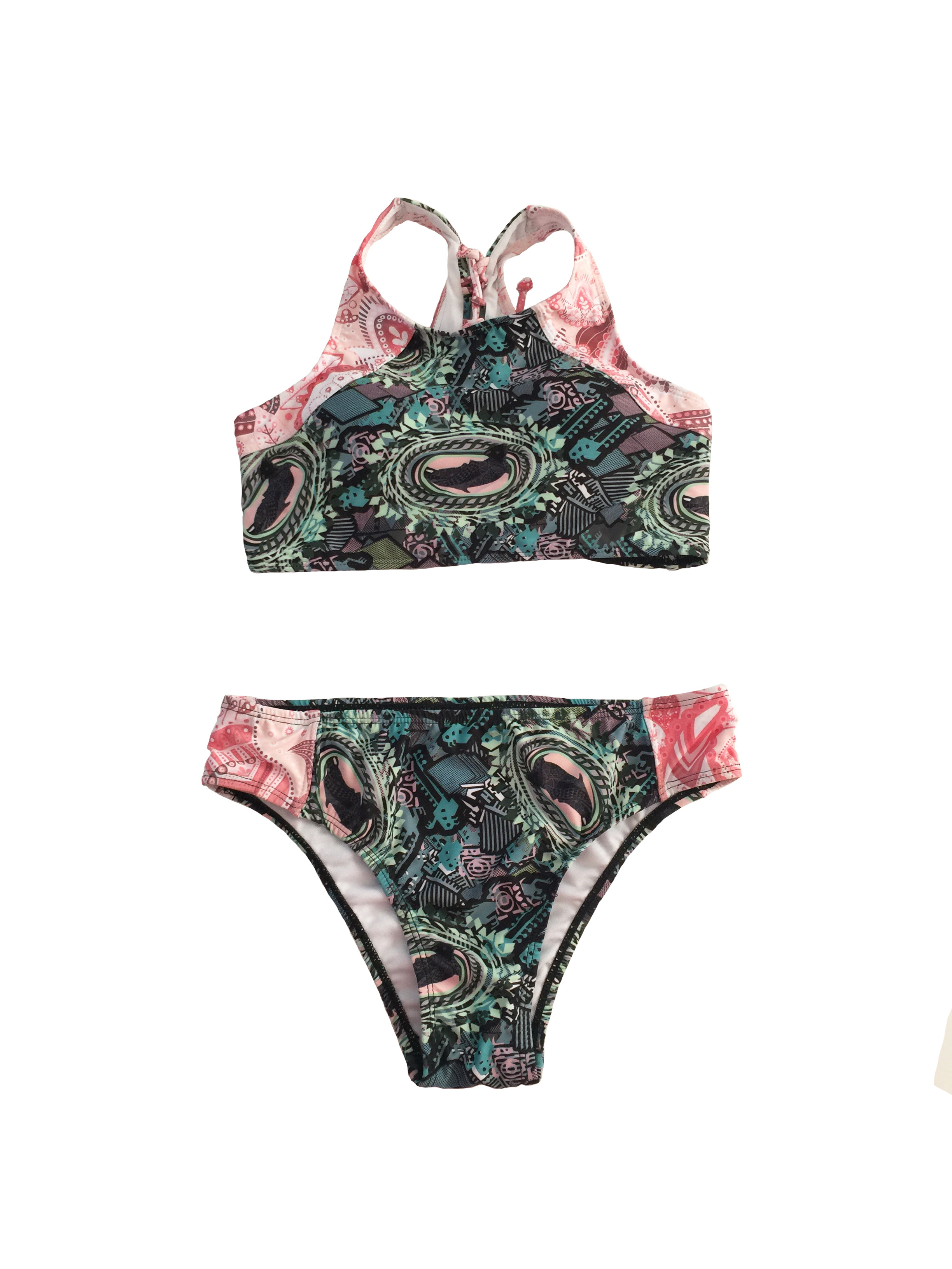 New Bikinis Women Swimsuit Bathing Suit Push Up Swimwear Leaf Print Plunge Thong Bikini Set Biquinis Brazilian Beachwea
