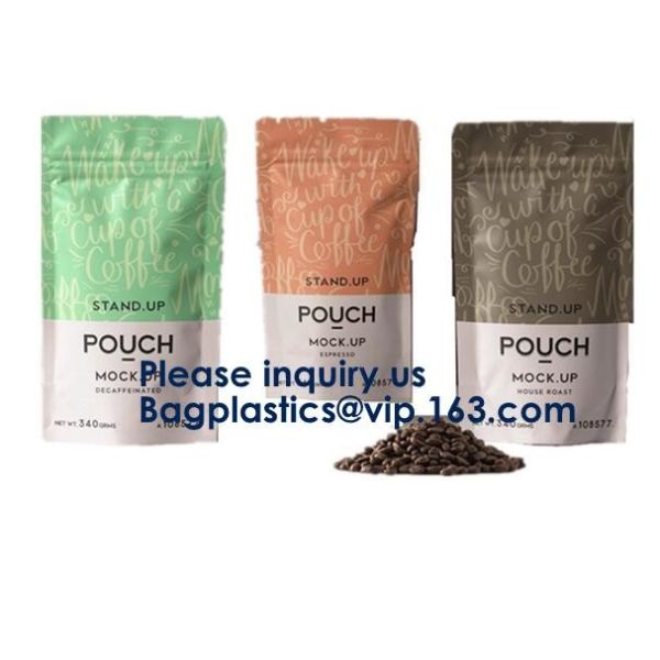 Oxo-Degradable stand up pouches Coffee Bags Stand Up Pouch With Valve Side Gusset Bag with Valve Flat Bottom Pouch with