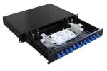 Sliding 1U Rack Mount 12 port fiber optic patch panel SC/LC