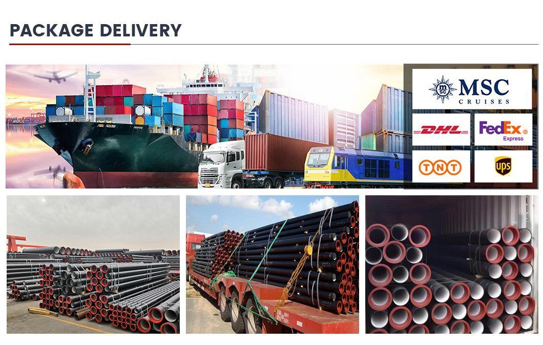 Customized 8 Inch Large Diameter Coating K7 K9 Class Ductile Cast Iron Pipe 800mm Ductile Iron Pipe 300mm Prices Per Ton for Sale