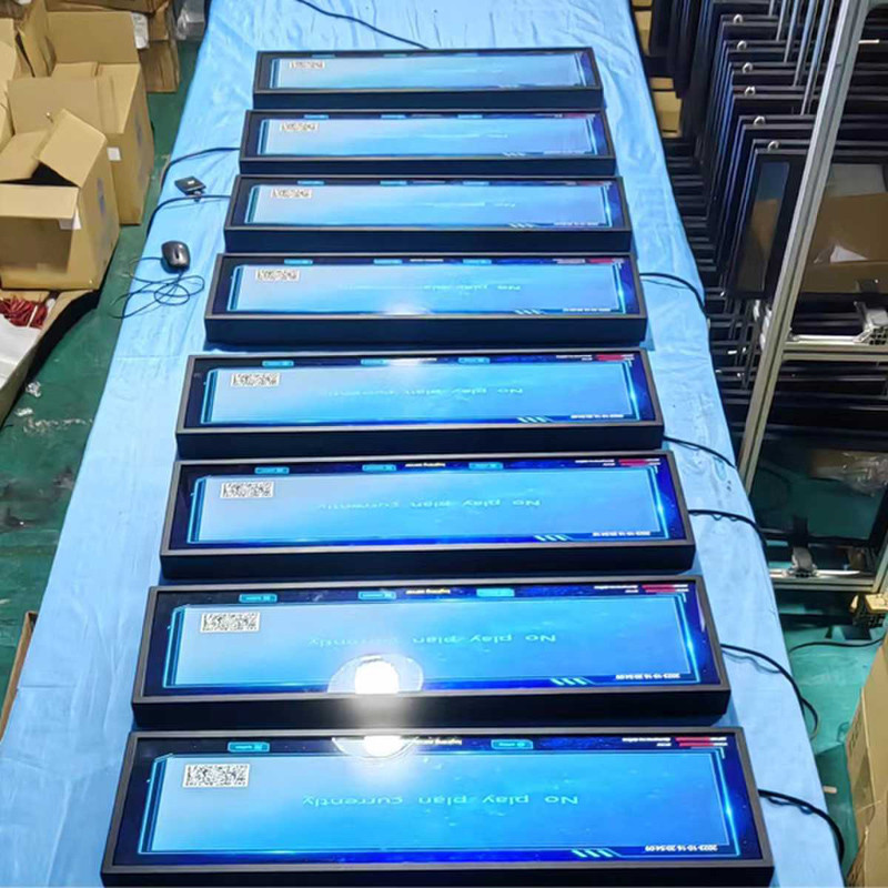 Custom 36.6 Inch Size Supermarket Indoor Advertising Media Player Strip Ultra Wide Shelf Screen Stretch Bar Lcd Display