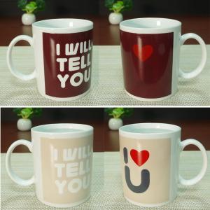 Wholesale Valentive's Day gift hot water color changing magic ceramic coffee mugs stocked from china suppliers