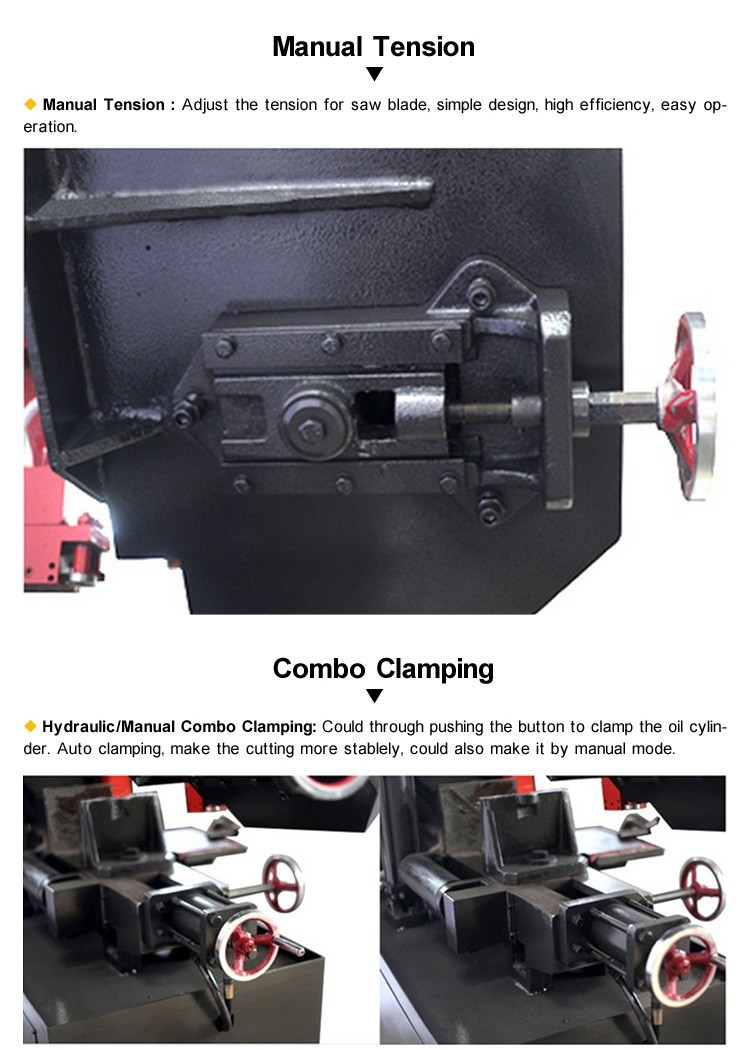GB4230 metal band sawing machine double column hydraulic automatic feed structure cutting 300mm diameter metal