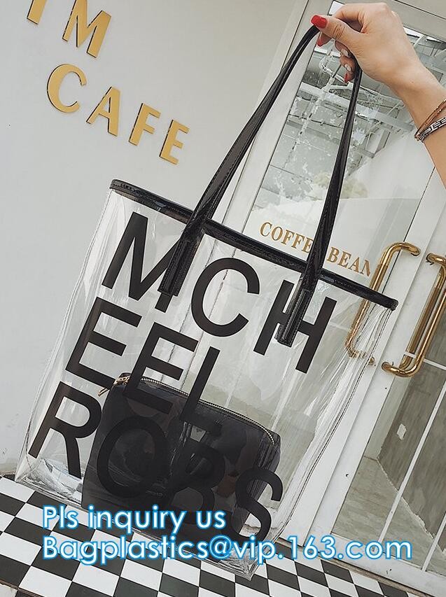 plastic makeup pouch PVC portable cosmetic bag, pvc tube handle bags,pvc clear plastic handle bags,pvc pipe handle bag