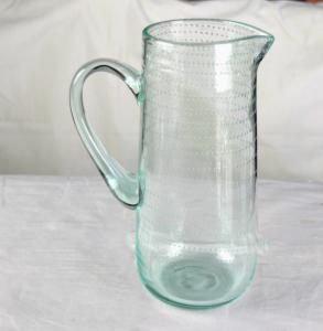 Wholesale Recycle Green Spiraling Bubbles Glass Water Pitcher , Large Glass Pitcher from china suppliers
