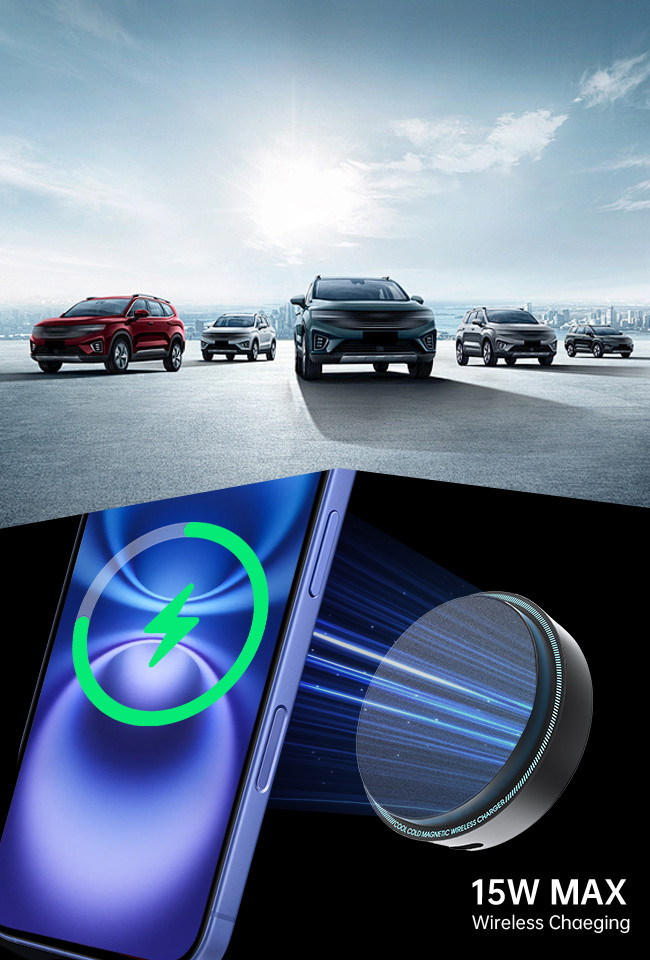 Wireless Magsafe Car Charger Convenient Phone Holder Easy Installation
