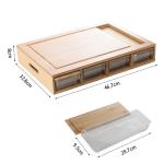 CE Certified Four-Drawer Large Bamboo Kitchen Cutting Board Storage for Food