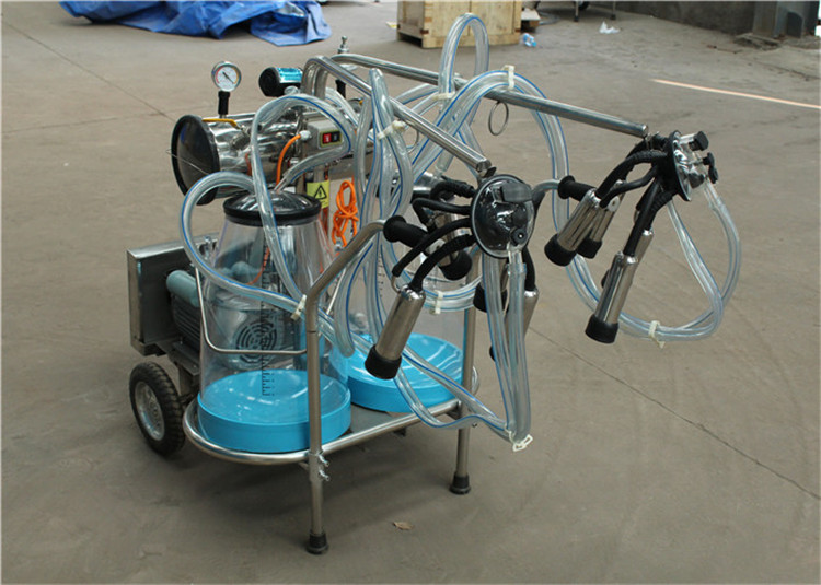 HL-JN11 Transparent Buckets Mobile Milking Machine For Farm Cow Milking , 25L