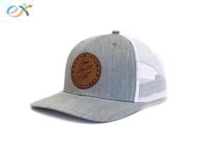 Wholesale Oem Custom Baseball Premium Polyester Leather Embroidered Logo Trucker Cap from china suppliers