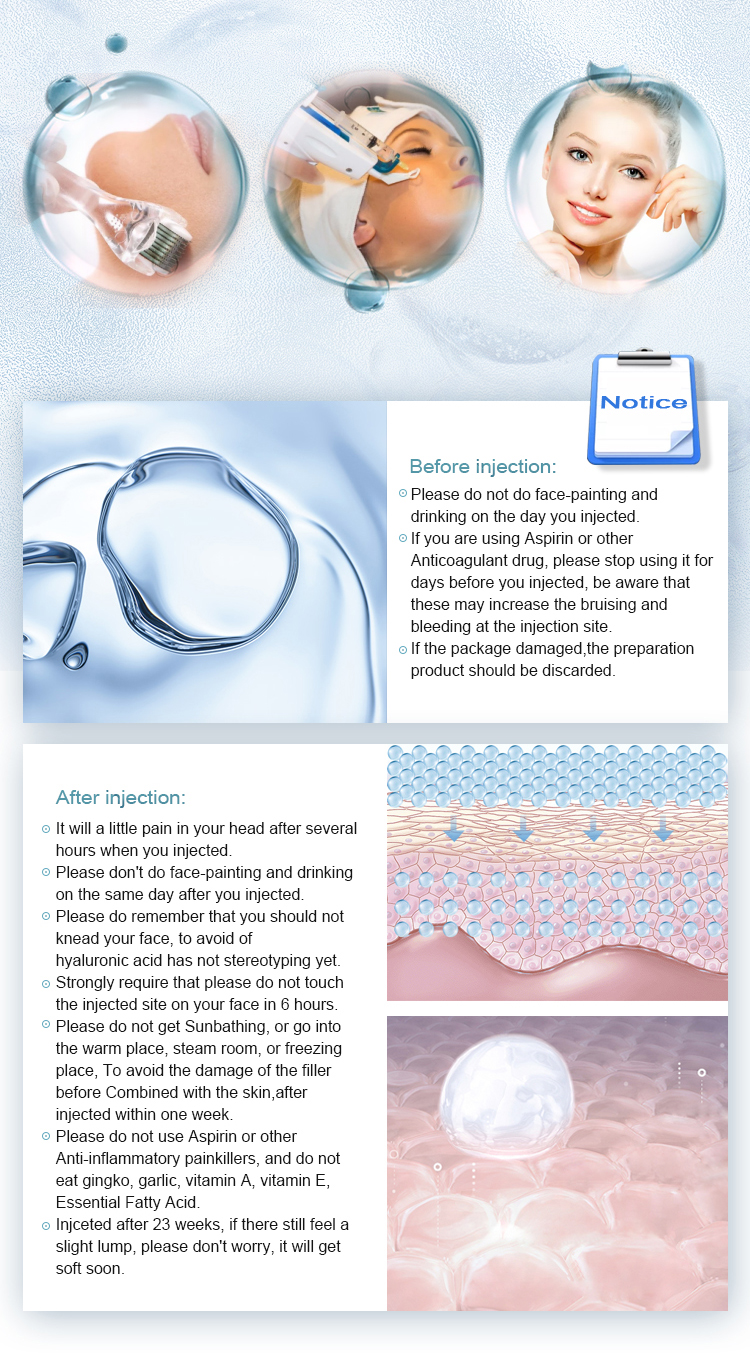 Sterile Dermal Filler Injection HA Injectable Filler Hyaluronic Acid For Skin