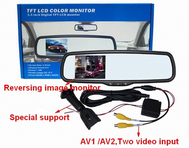 Ouchuangbo 3.5 inch digital display Rear view mirror High resolution pictures Built-in Bluetooth OCB-RV352BT