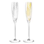 200ml Champagne Festival Glass , Christmas Wine Glasses With Stem Feather