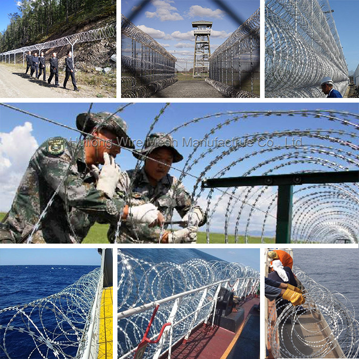 Hot Dipped Galvanized Steel Security Razor Barbed Wire Anti Climb Fencing