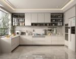 High End Cuisine Luxury Marble Floor Island White Full Modern Kitchen Cabinet