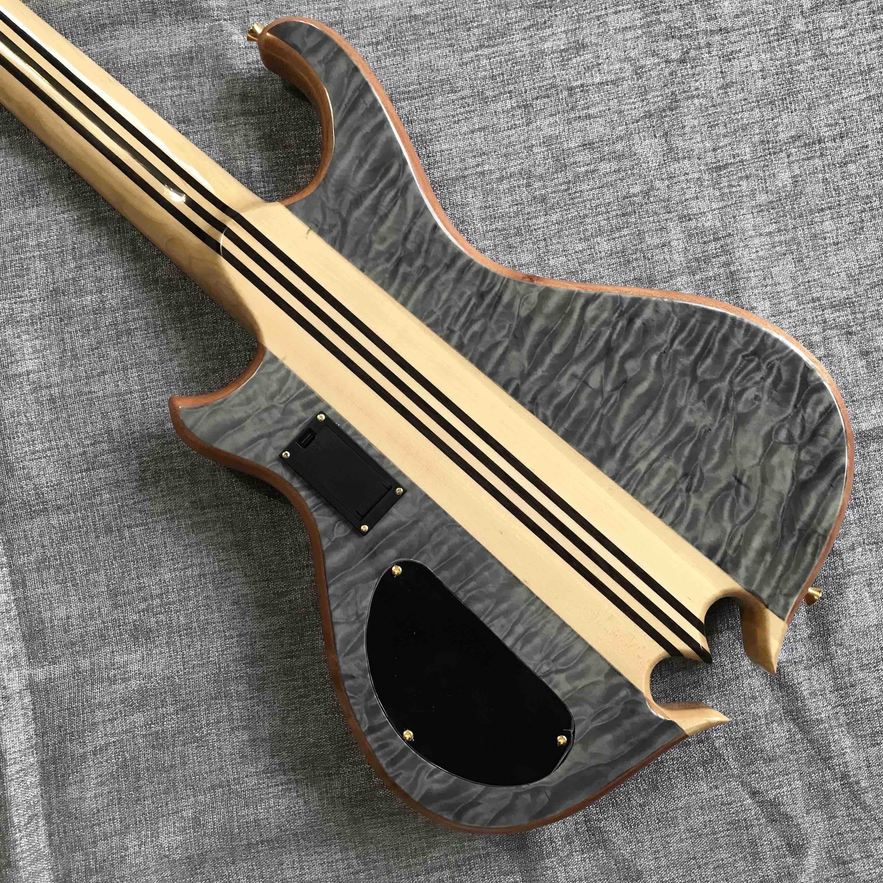 2023 NEW Custom Alembic Style Neck Through Body Mark King Signature Deluxe 5 Strings Electric Guitar Bass