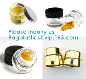 China 3ml 5ml 7ml Wax Concentrate Clear Glass Jar, Round Shape Reusable Mini Glass Jar, Glass bottle on sale
