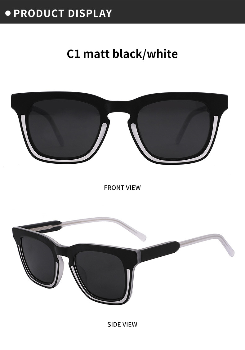 Outdoor Polarized Aviator Sunglasses Acetate Square Customizable Logo