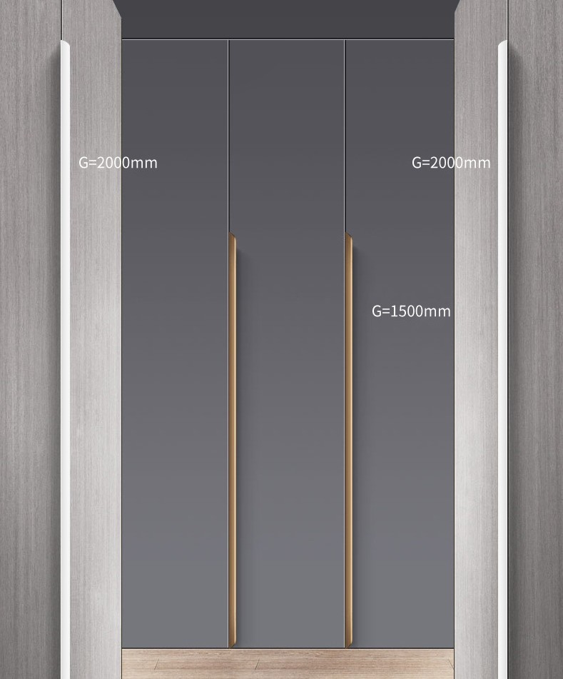 Furniture Arc Cabinet Wardrobe Hidden Pull Handles 1000mm Long Aluminum