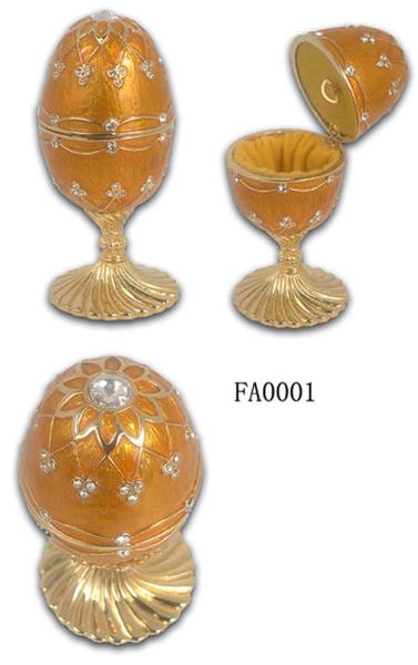 Faberge Russia Egg Enamel Jewelry Trinket Box Pewter Easter Egg jewelry box