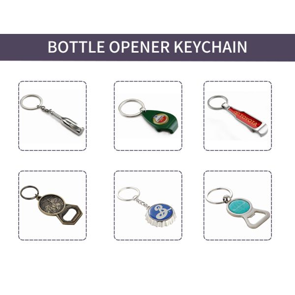 Custom Bottle Opener Keychain Metal Zinc Alloy Souvenir Domed Sticker