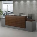 2.4M Office Reception Desk Grey Wooden Hotel Front Desk Counter