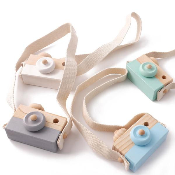 Let'S Make 1Pc Wooden Baby Toys Fashion Camera Wood Pendants Montessori Toys For