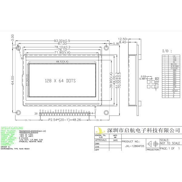 Transmissive Monochrome LCD Module Electric Vehicle Dashboard